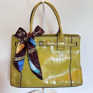 Kenneth Cole New York Croc-Embossed Handbag with Scarf